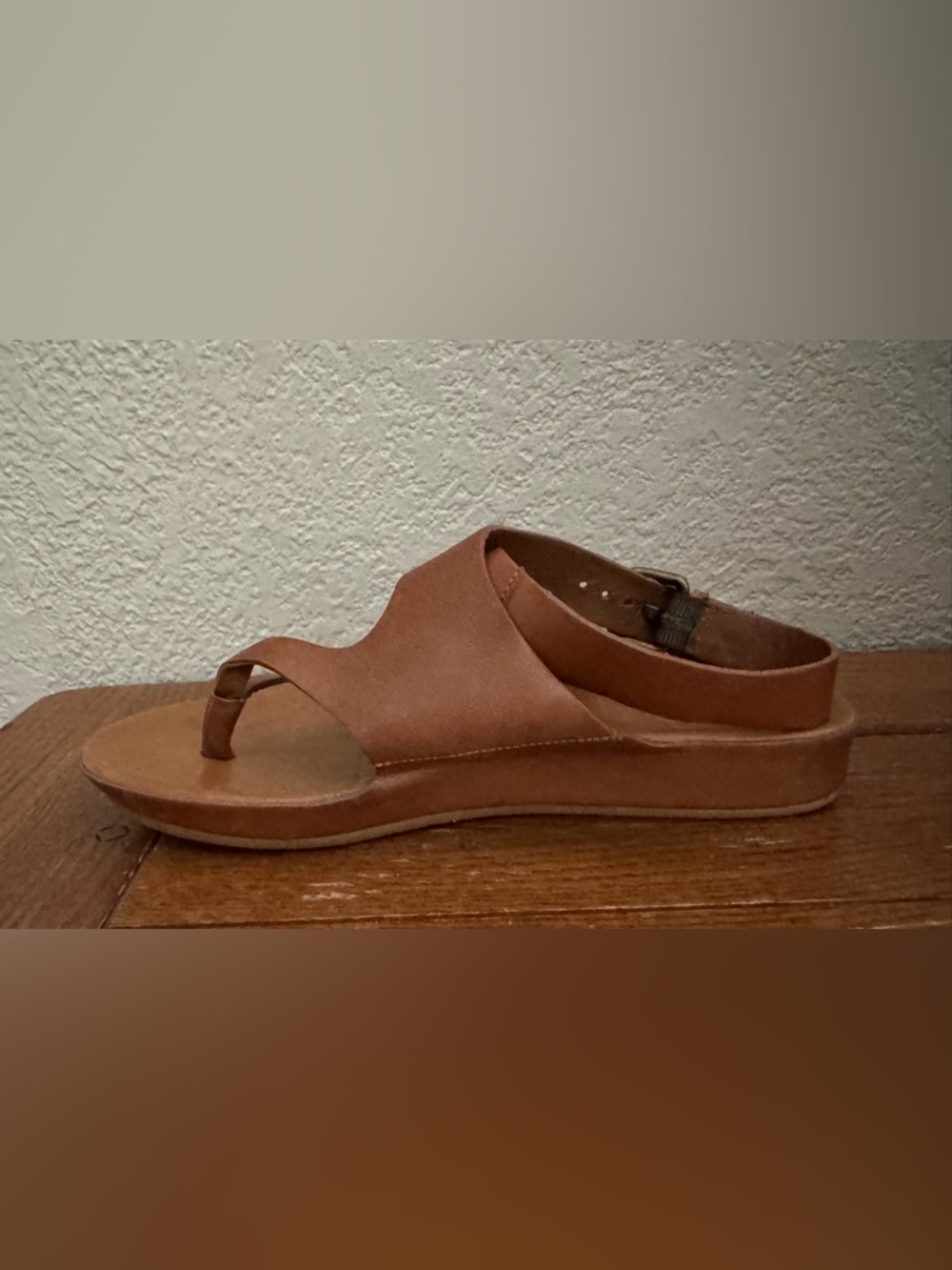 Johnston & Murphy W Sz.7.5 Sonja Brown Leather Thong Strap Sandals Beach Resort